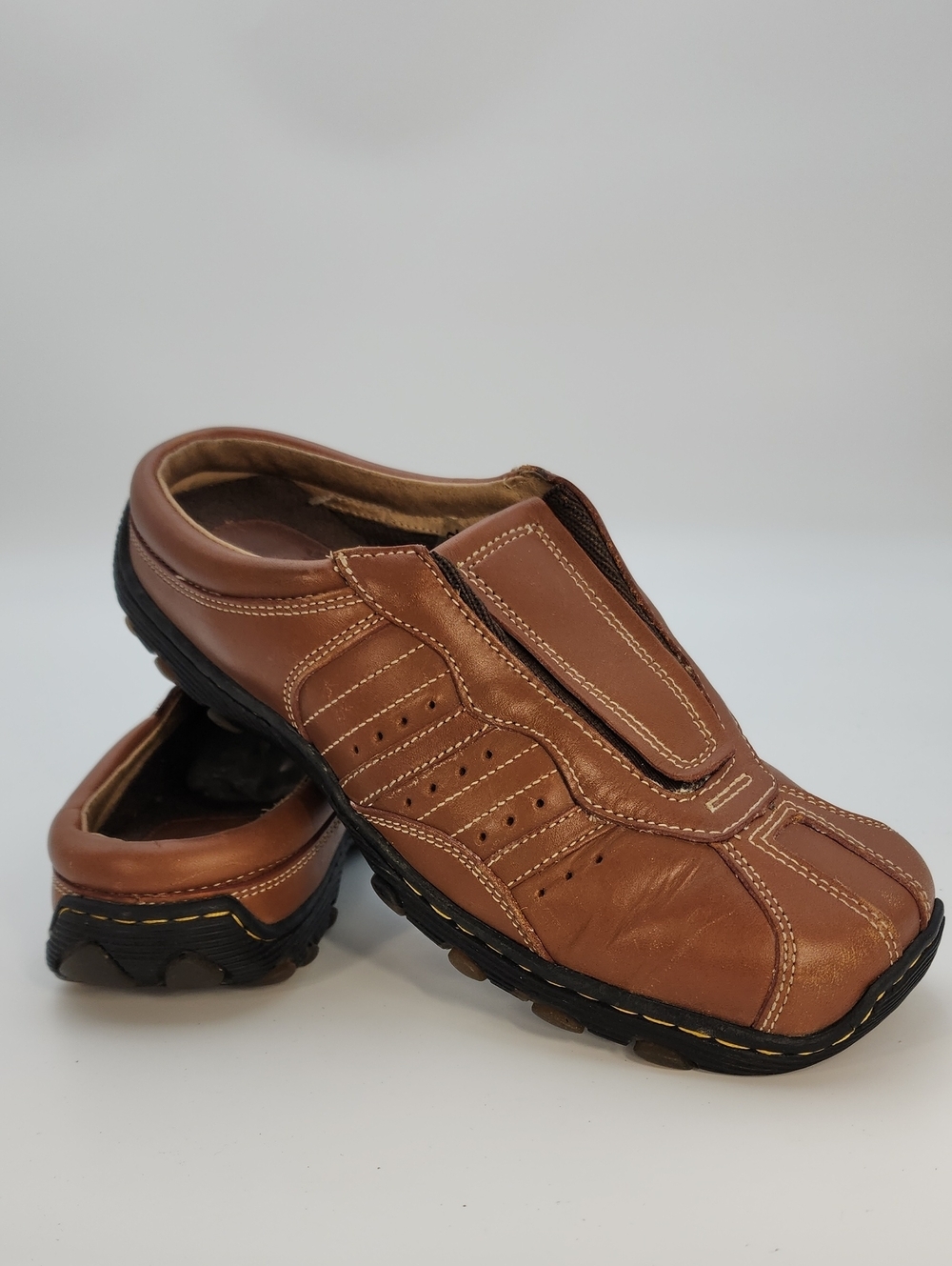 Dr. Martens 8B02 Brown Leather Square Toe Clog Mules 38/7  Y2K Grung - Picture 5 of 13